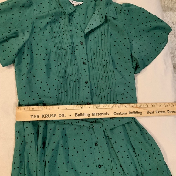 Nanette Lepore Polka Dot Dress Green/Black Sz 8 Women’s - Picture 13 of 13